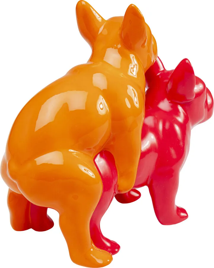 Figurka dekoracyjna LOVE DOGS DUO POP - pomarańczowy/różowy