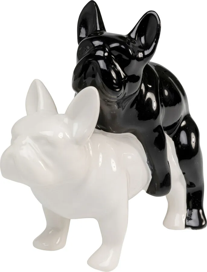 Figurka dekoracyjna LOVE DOGS - czarny/biały