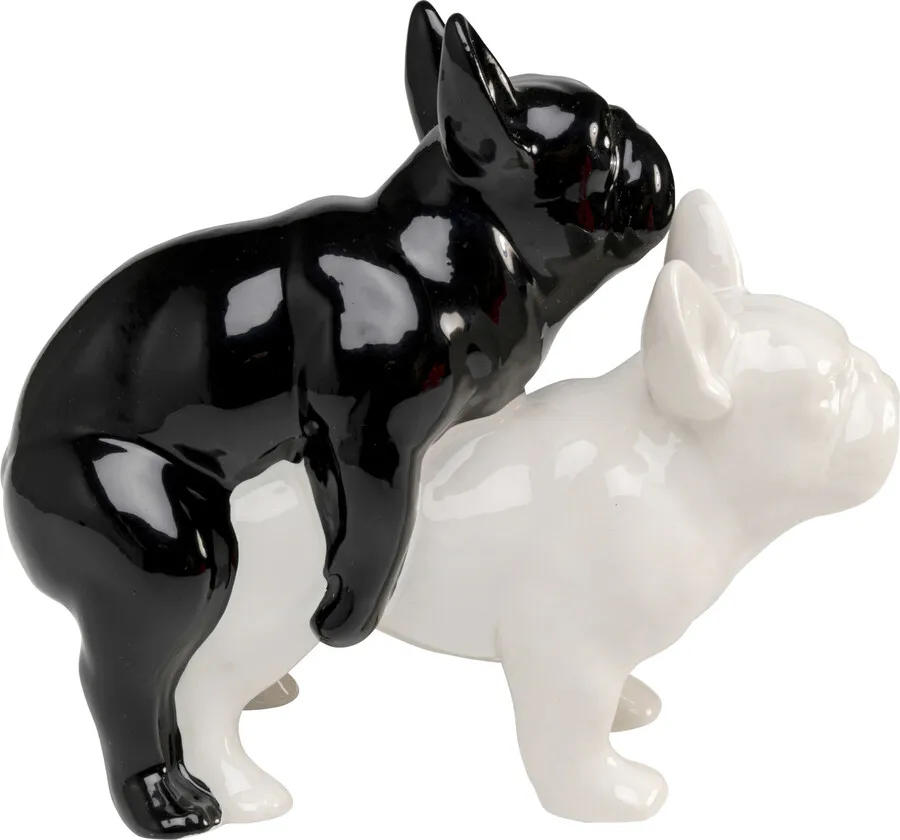 Figurka dekoracyjna LOVE DOGS - czarny/biały