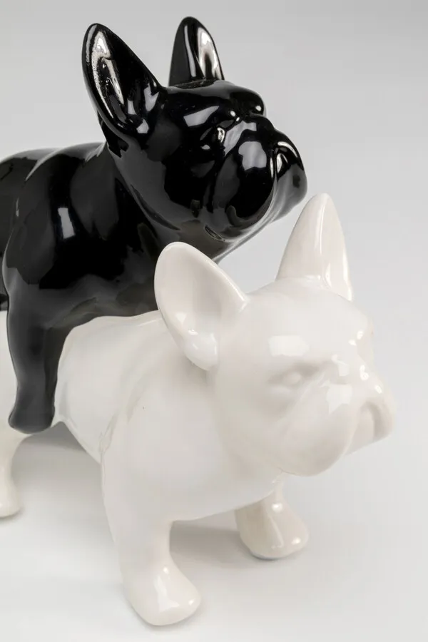 Figurka dekoracyjna LOVE DOGS - czarny/biały