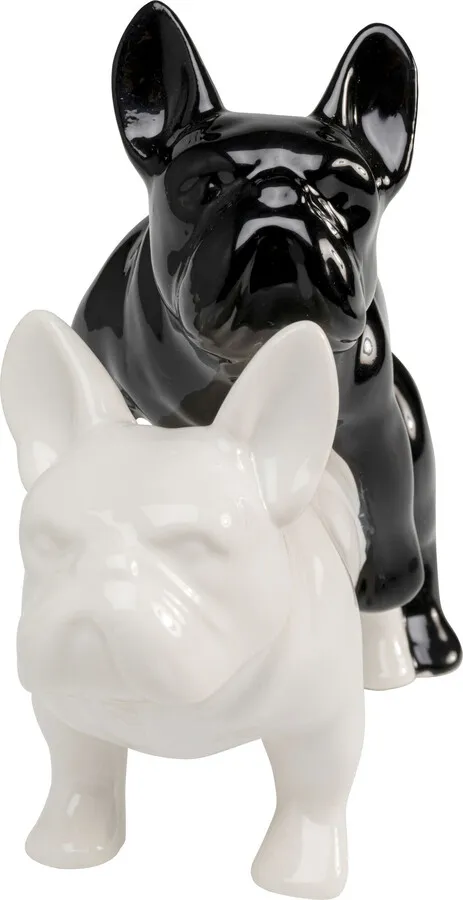 Figurka dekoracyjna LOVE DOGS - czarny/biały