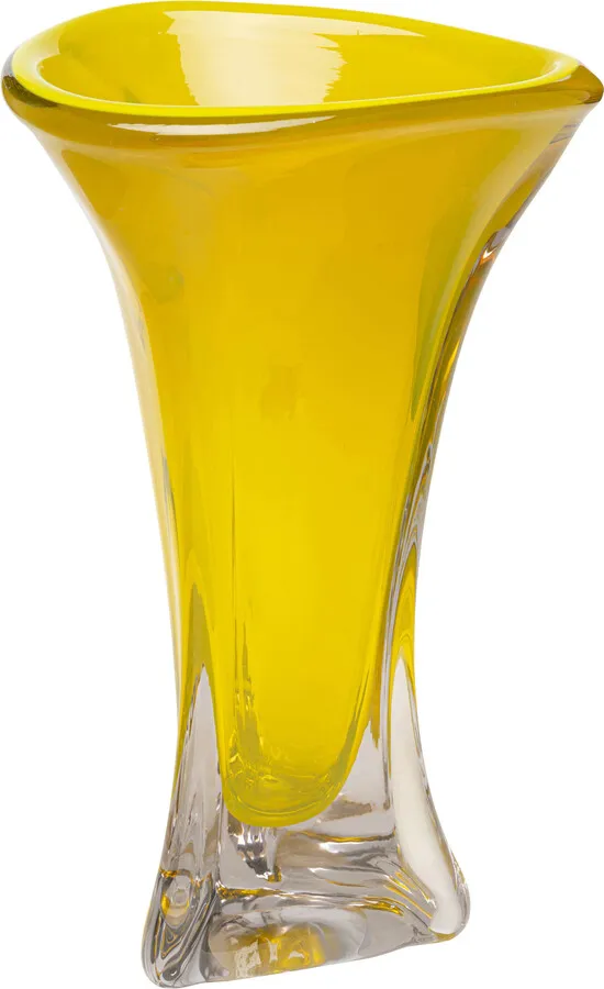 Wazon szklany SALUT 43 cm - żółty