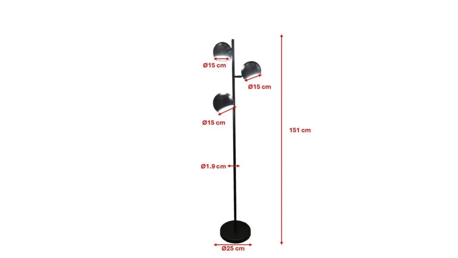 Lampa podłogowa CALOTTA 3 - czarny