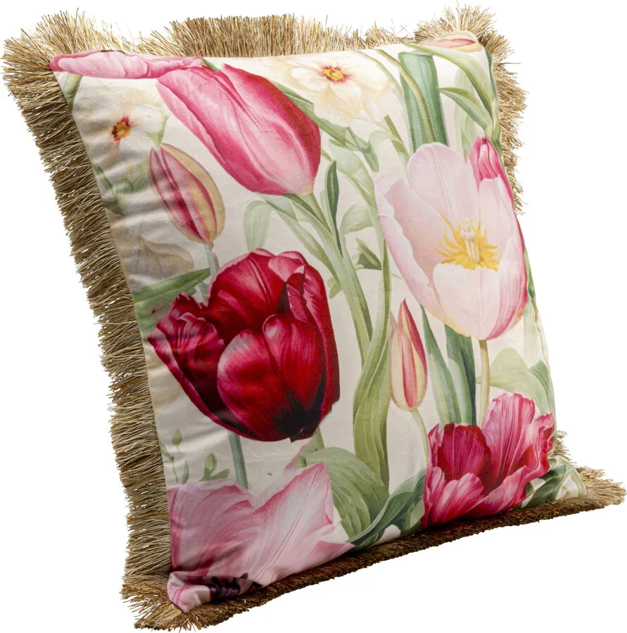 Poduszka dekoracyjna TULIPS 45x45 - zielony/rózowy