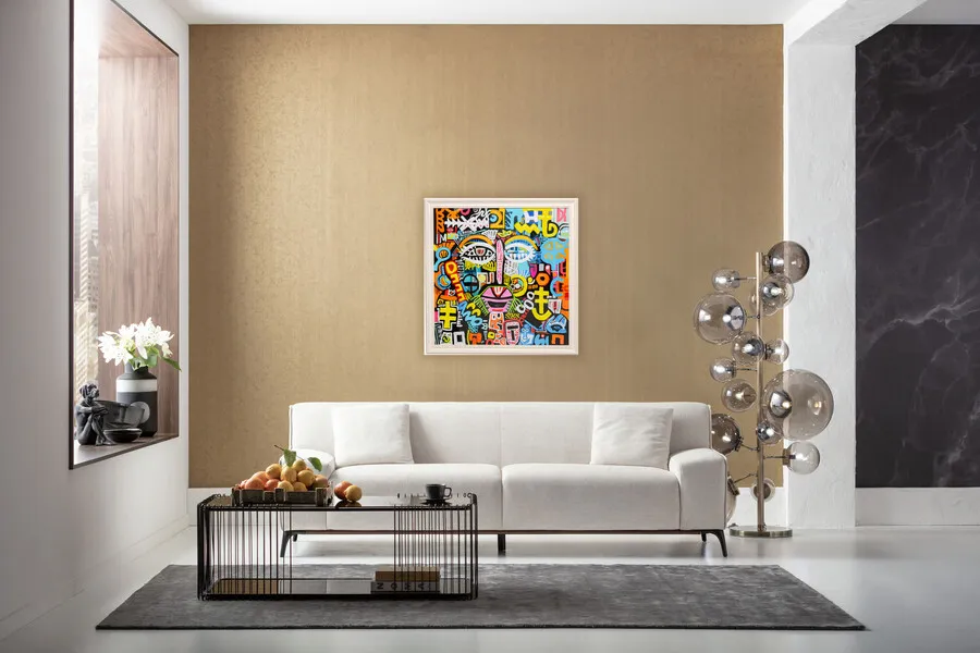 Obraz w ramie DOODLE FACE 80x80