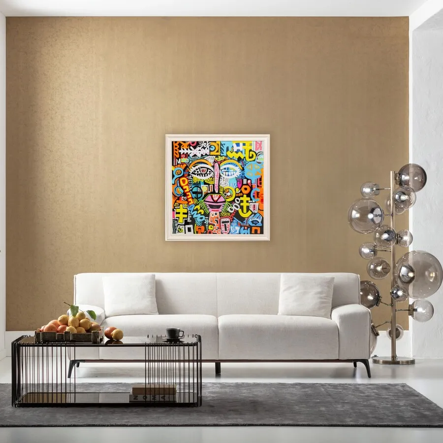 Obraz w ramie DOODLE FACE 80x80