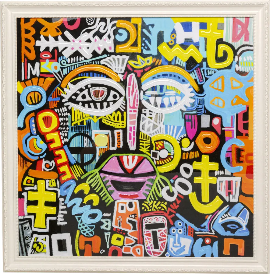 Obraz w ramie DOODLE FACE 80x80