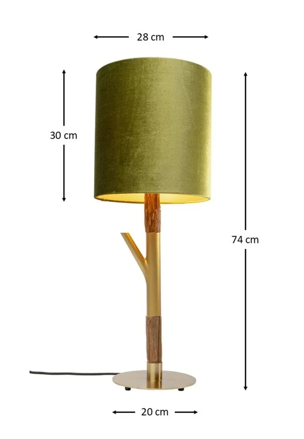 Lampa stołowa TWIG - zielony/złoty