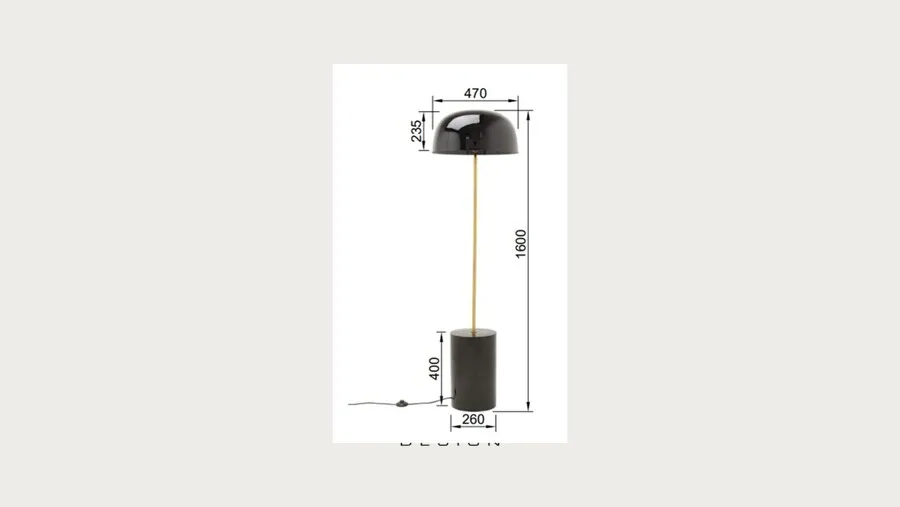 Lampa podłogowa LOUNGY - czarny