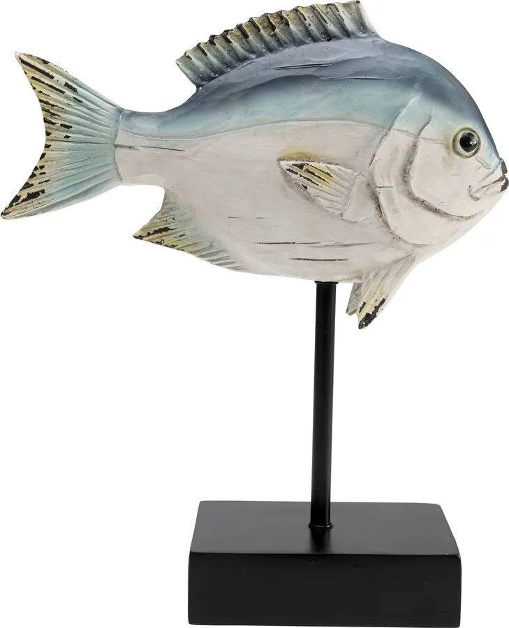 Figurka dekoracyjna FISHY 25 cm - niebieski/biały