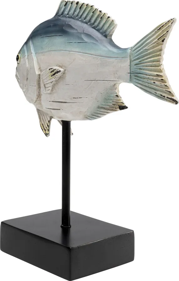 Figurka dekoracyjna FISHY 25 cm - niebieski/biały