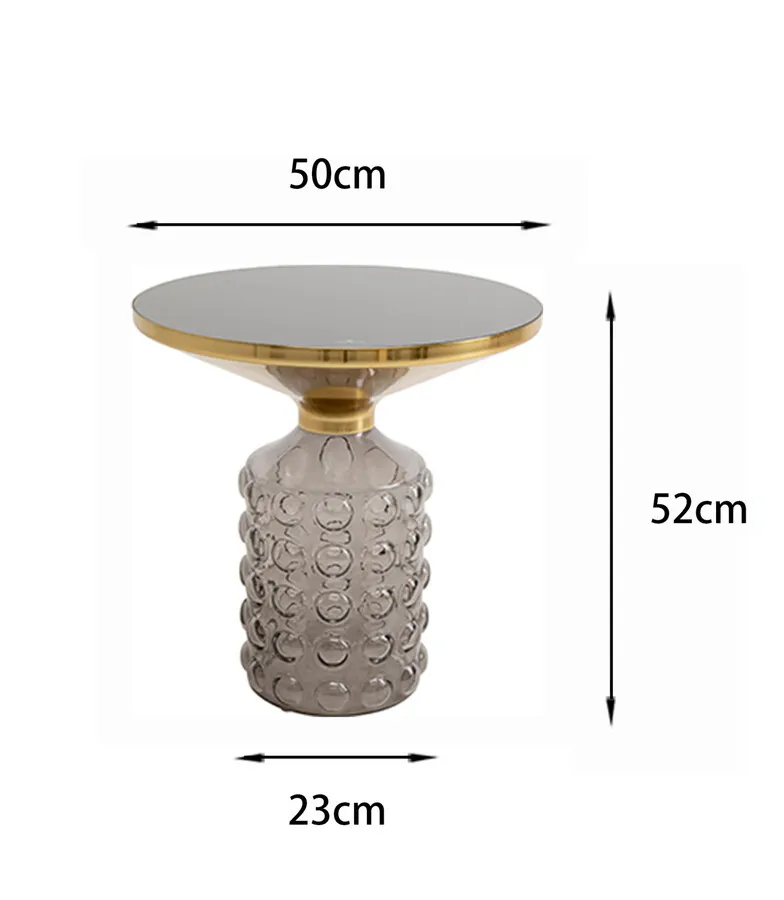 Stolik boczny okrągły LOLA 50 cm - dymiony