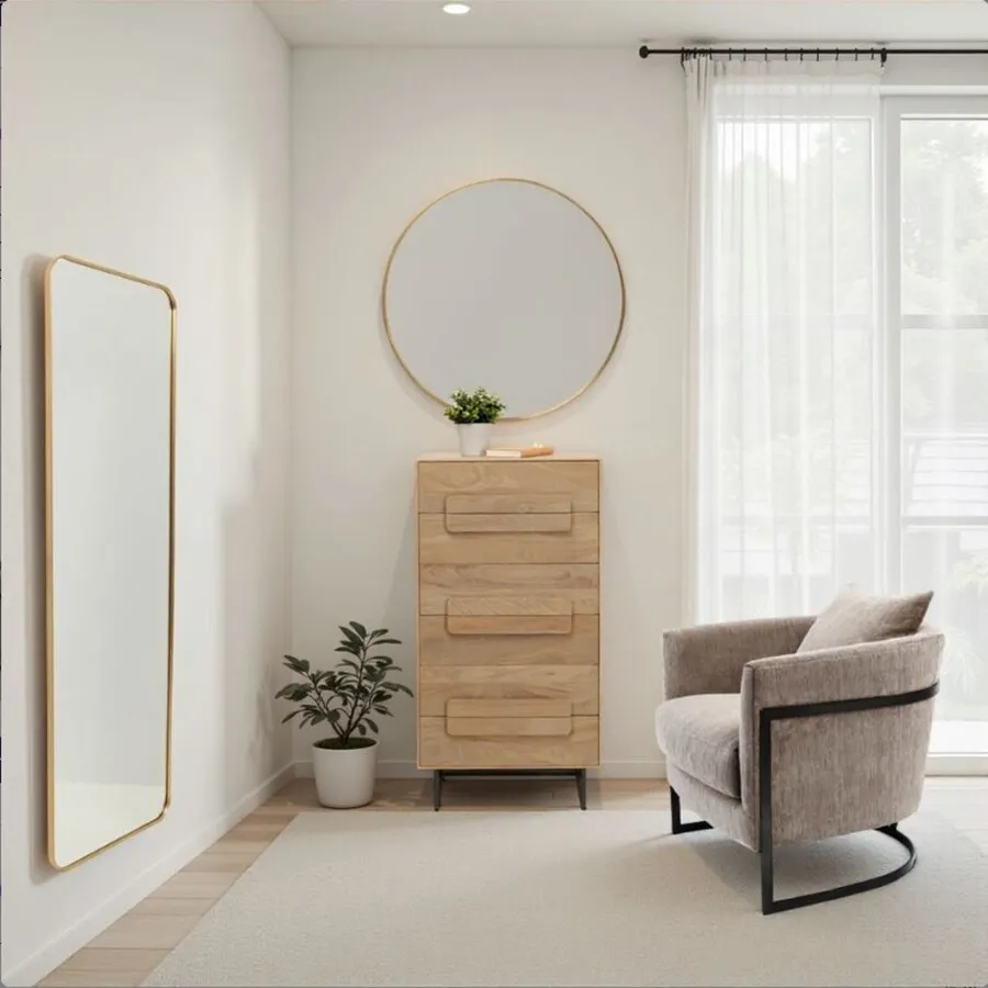 Lustro ścienne SIMPLY BRASS 70x200 - brązowy