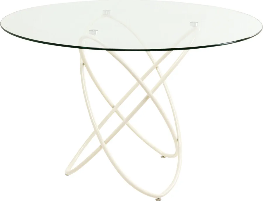 Stół okrągły MOLEKULAR 120 cm - transparentny/szarobeżowy