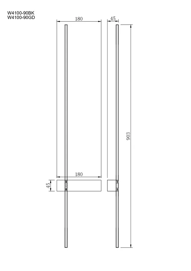Kinkiet podłużny ARCO 90 cm W4100-90BK - czarny