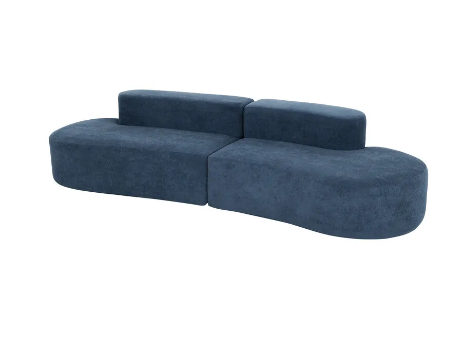 Sofa welurowa NUA N75 - granatowy
