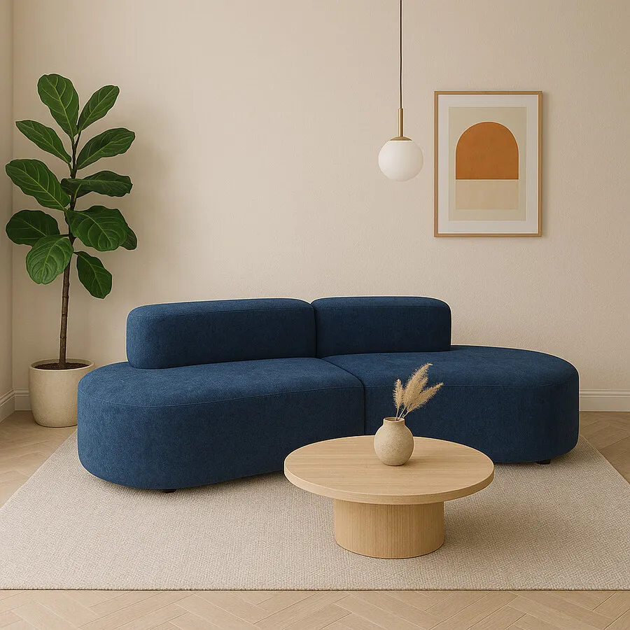Sofa welurowa NUA N75 - granatowy