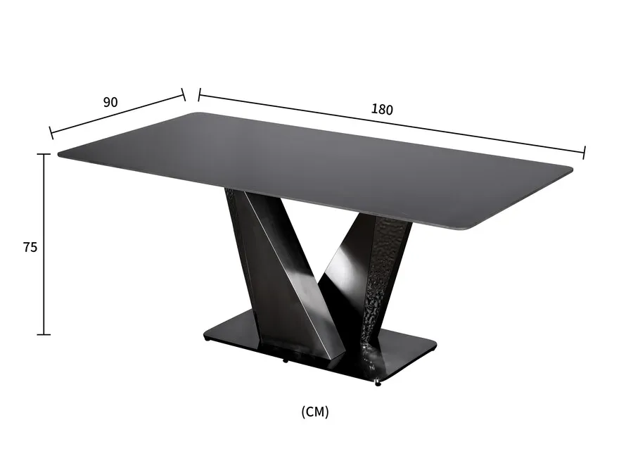 Stół MODIG 180x90 - czarny marmur/grafitowy