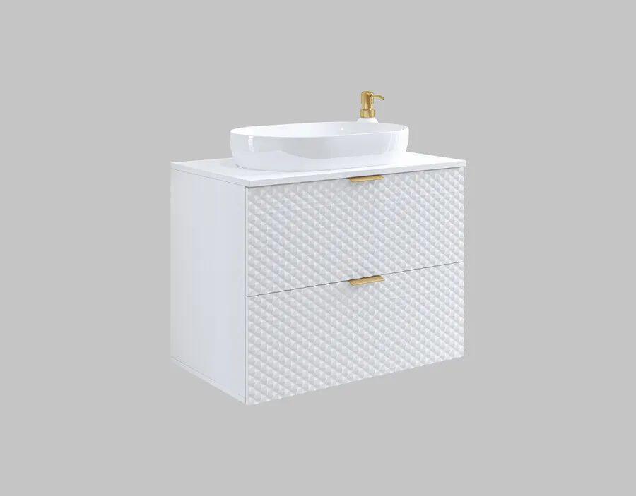 Szafka pod umywalkę wisząca LAURA 48 - 80 cm - biały