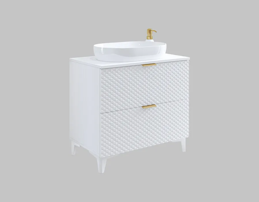 Szafka pod umywalkę wisząca LAURA 48 - 80 cm - biały