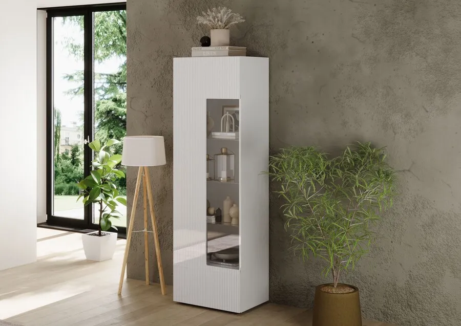 Witryna 1-drzwiowa RIO - biały połysk