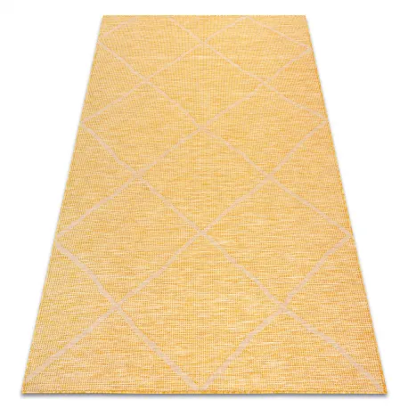 Dywan sznurkowy PATIO 3075 romby - żółty / beż