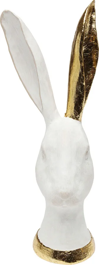 Figurka dekoracyjna królik BUNNY GOLD - biały/złoty
