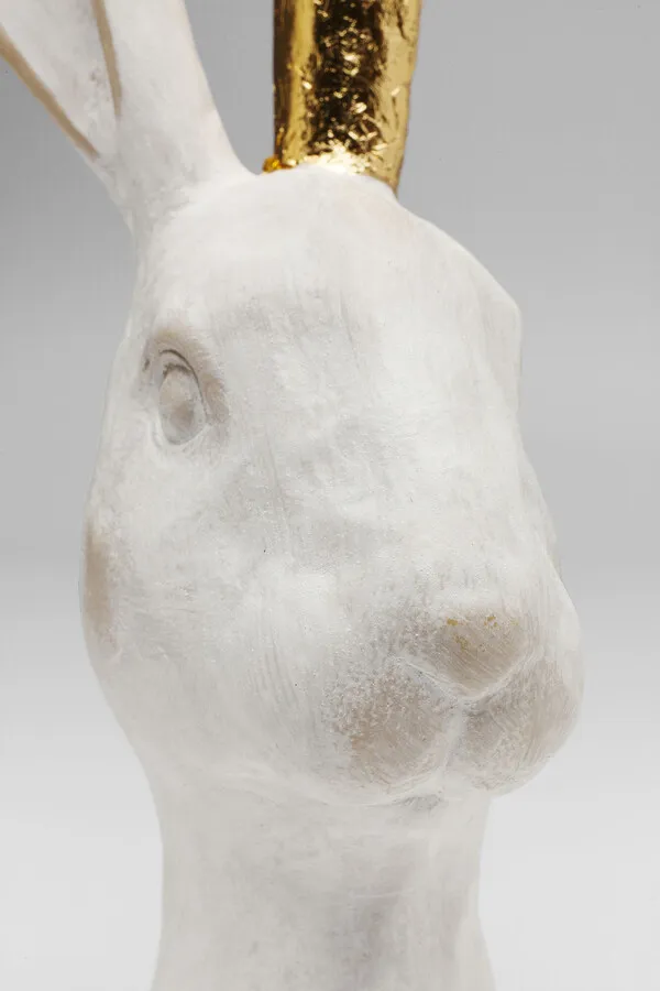 Figurka dekoracyjna królik BUNNY GOLD - biały/złoty