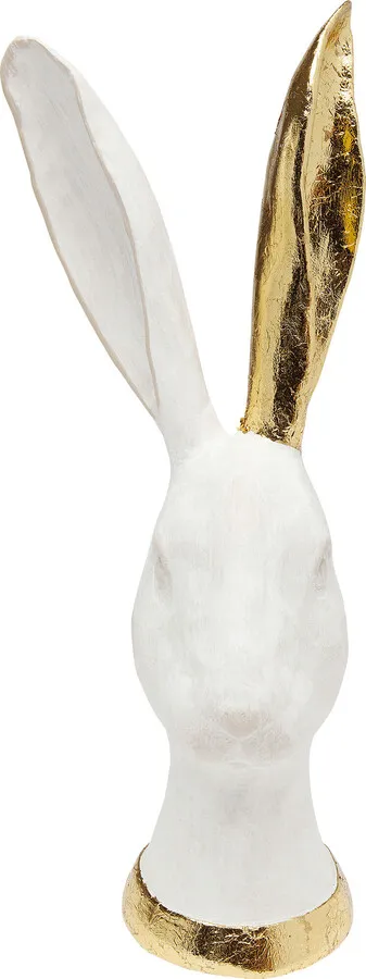 Figurka dekoracyjna królik BUNNY GOLD - biały/złoty
