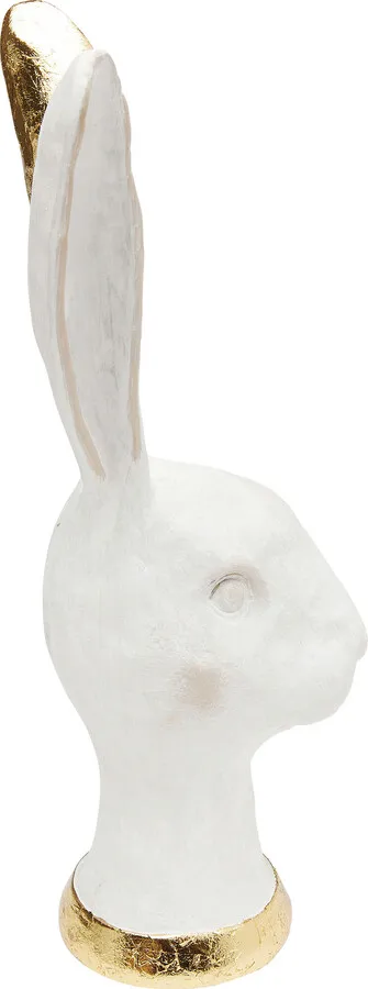 Figurka dekoracyjna królik BUNNY GOLD - biały/złoty