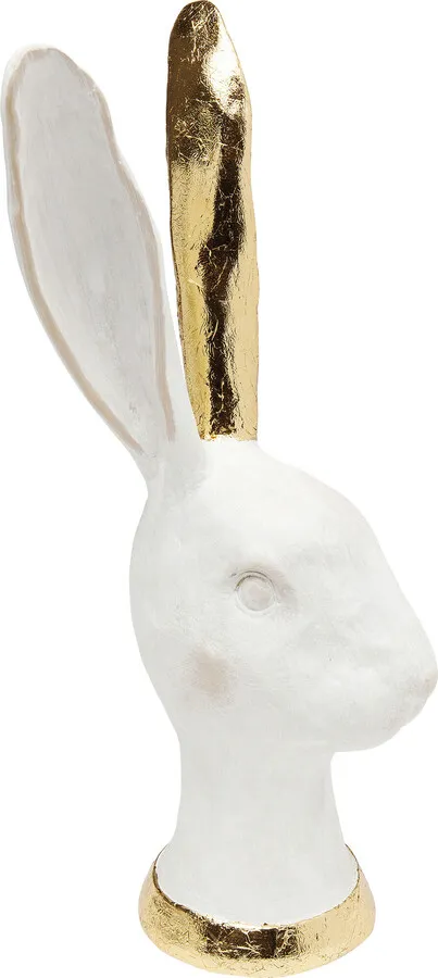 Figurka dekoracyjna królik BUNNY GOLD - biały/złoty