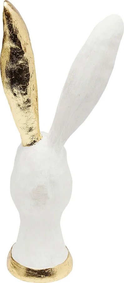 Figurka dekoracyjna królik BUNNY GOLD - biały/złoty