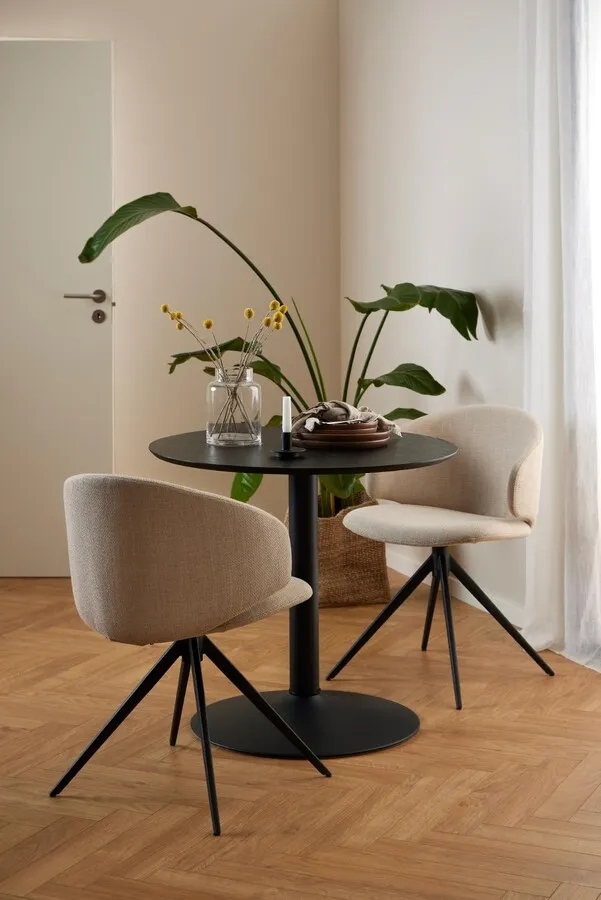 Stół okrągły kawiarniany IBIZA 80 cm - czarny jesion/czarny