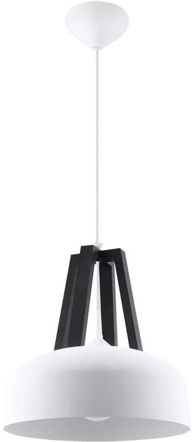 Lampa wisząca CASCO - biały/czarny