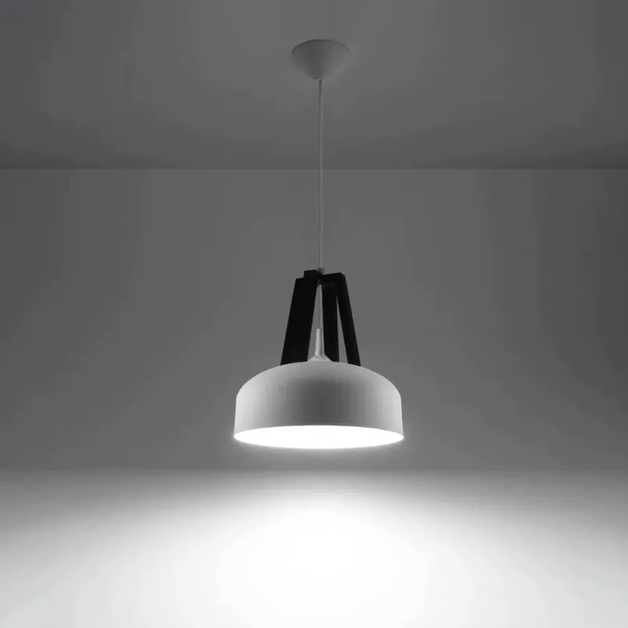 Lampa wisząca CASCO - biały/czarny