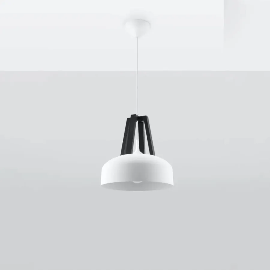 Lampa wisząca CASCO - biały/czarny