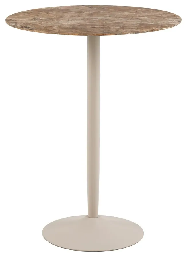 Stół barowy okrągły MALTA 80 cm - brązowy/szary