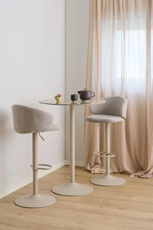 Stół barowy okrągły MALTA 80 cm - brązowy/szary
