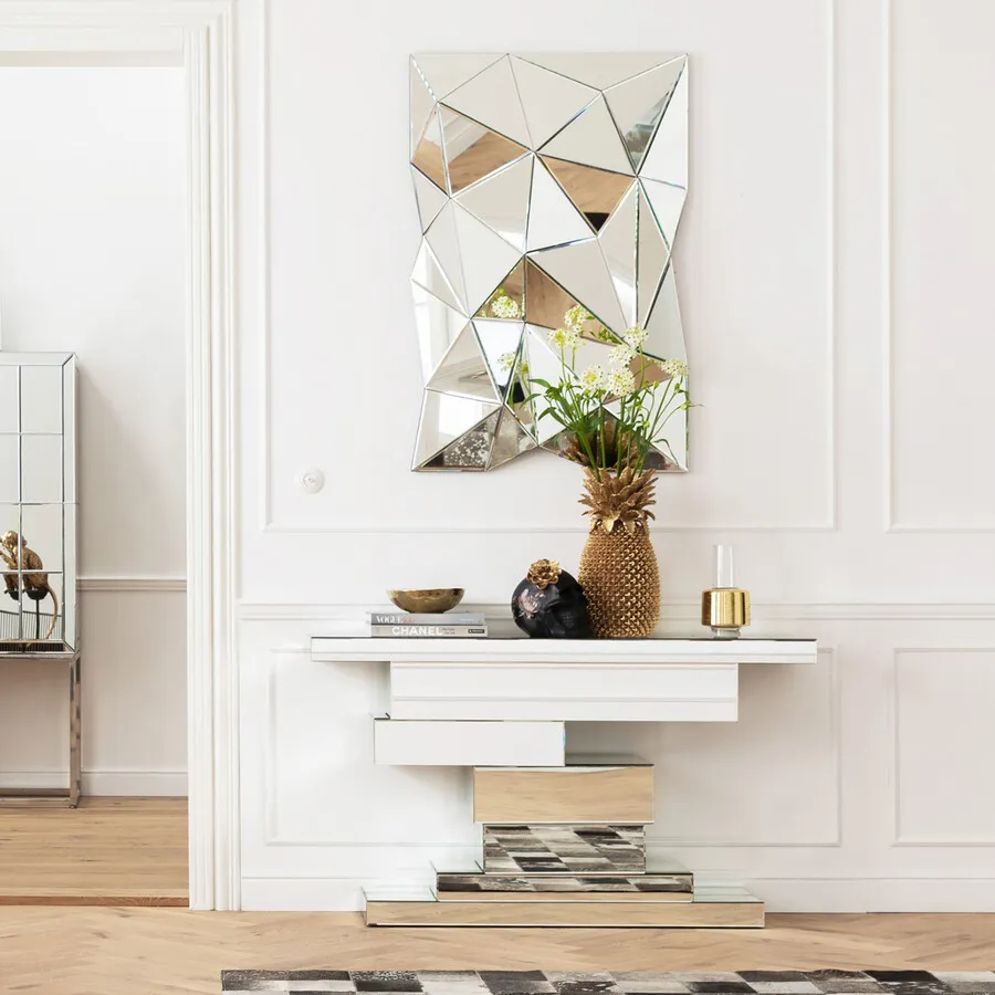 Konsola z szufladami BRICK MIRROR - lustrzany