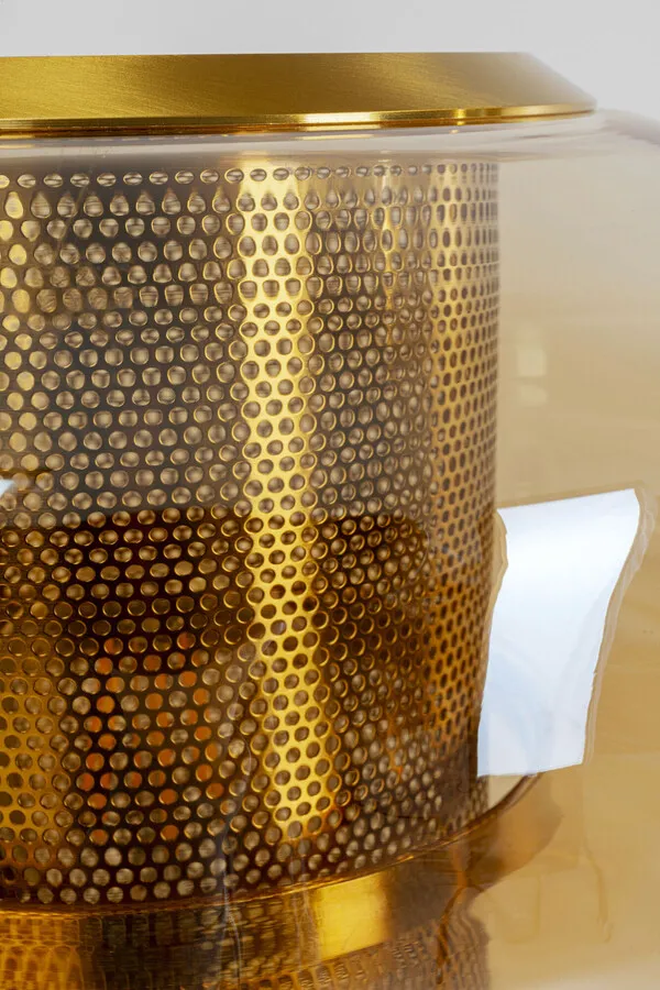 Lampa podłogowa ARCADIA - bursztynowy/złoty