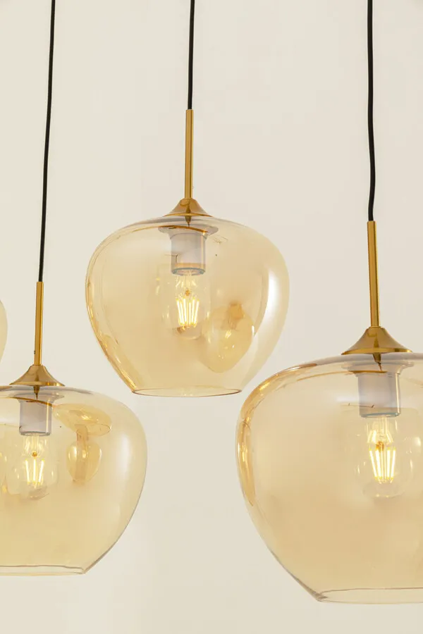 Lampa wisząca SPHERE AMBER 5 - bursztynowy