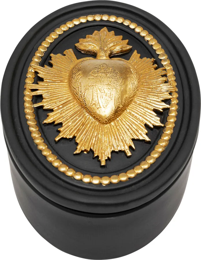 Pojemnik dekoracyjny FLAMING HEART - czarny/złoty