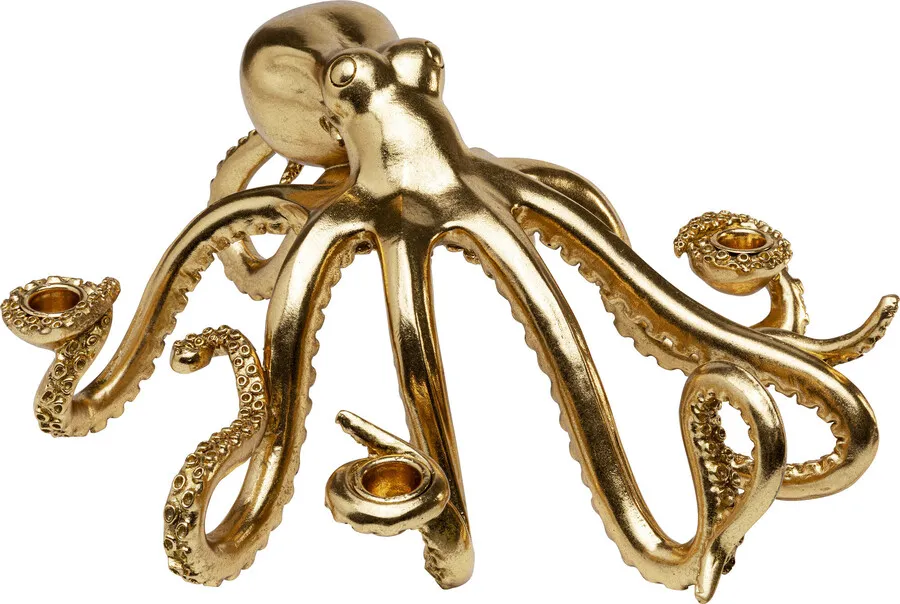 Figurka dekoracyjna/świecznik OCTOPUS 49 cm - złoty
