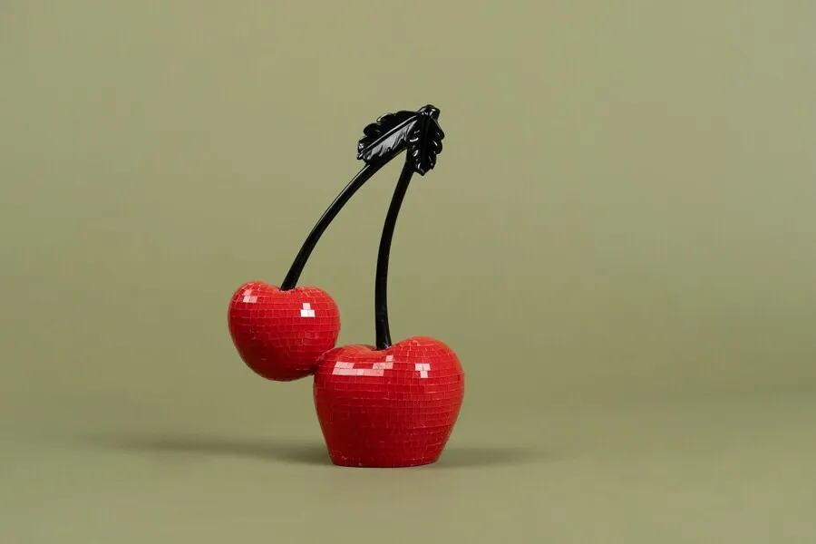 Dekoracja CHERRY SINGLE 19 cm - czerwony