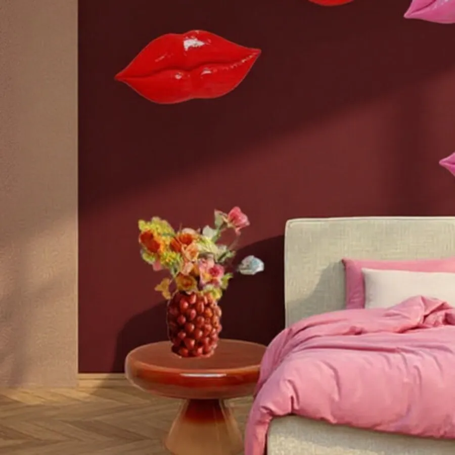 Dekoracja DISCO LIPS 59 cm - czerwony