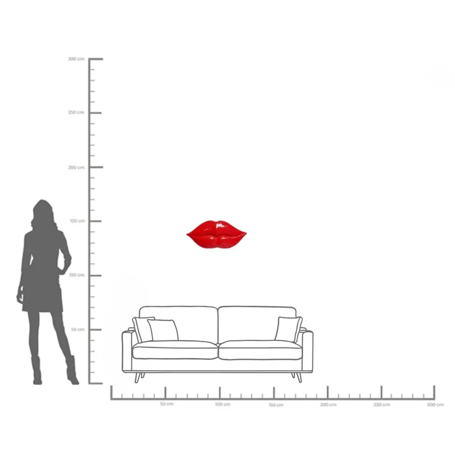Dekoracja DISCO LIPS 59 cm - czerwony
