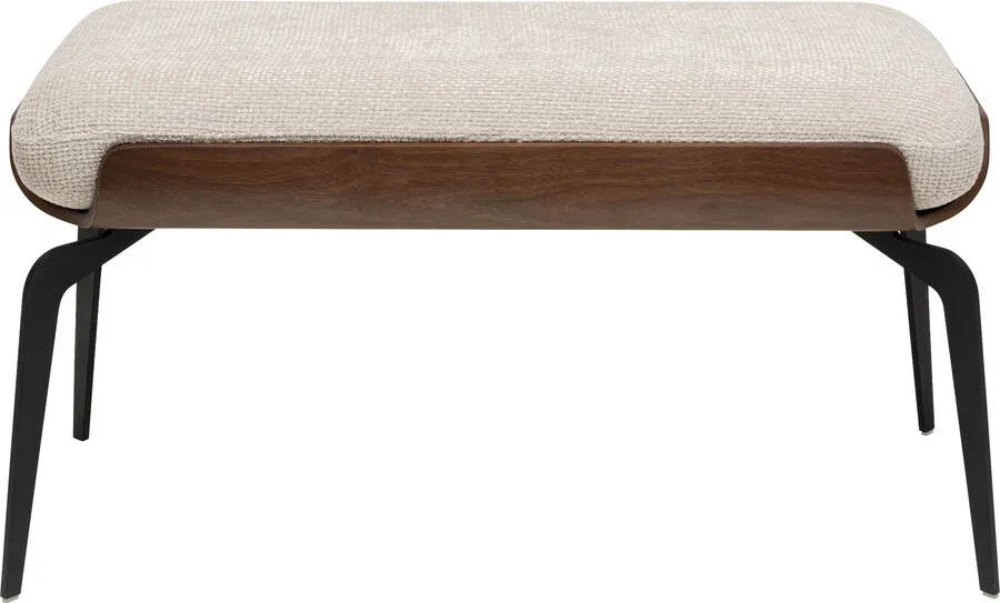 Ławka tapicerowana MARC 95 cm - beżowy/czarny