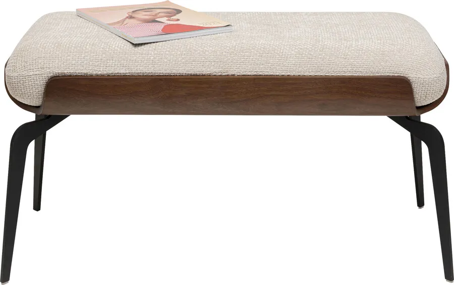 Ławka tapicerowana MARC 95 cm - beżowy/czarny