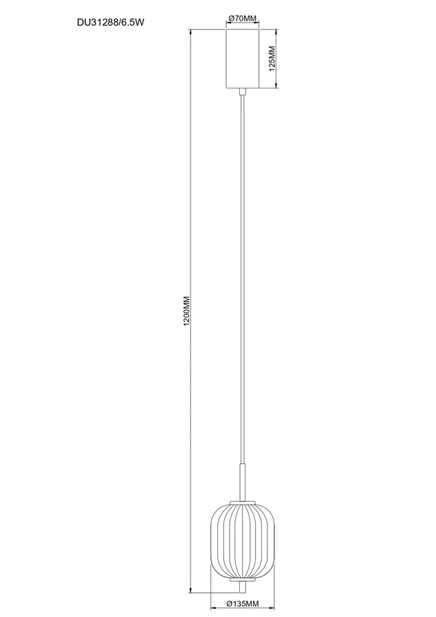 Lampa wisząca pojedyncza AKARI DU31288/6.5W - złoty