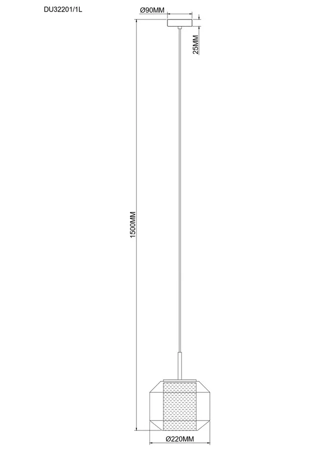 Lampa wisząca SOLIX pojedyncza DU32201/1L - czarny/złoty